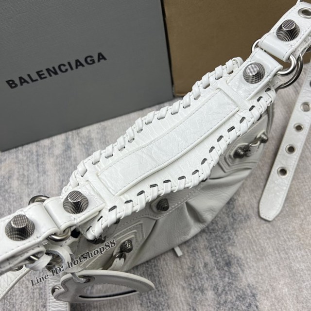 Balenciaga專櫃爆款肩背包 巴黎世家爆裂油蠟皮Le Cagole半月牙腋下包餃子包 fyj1925